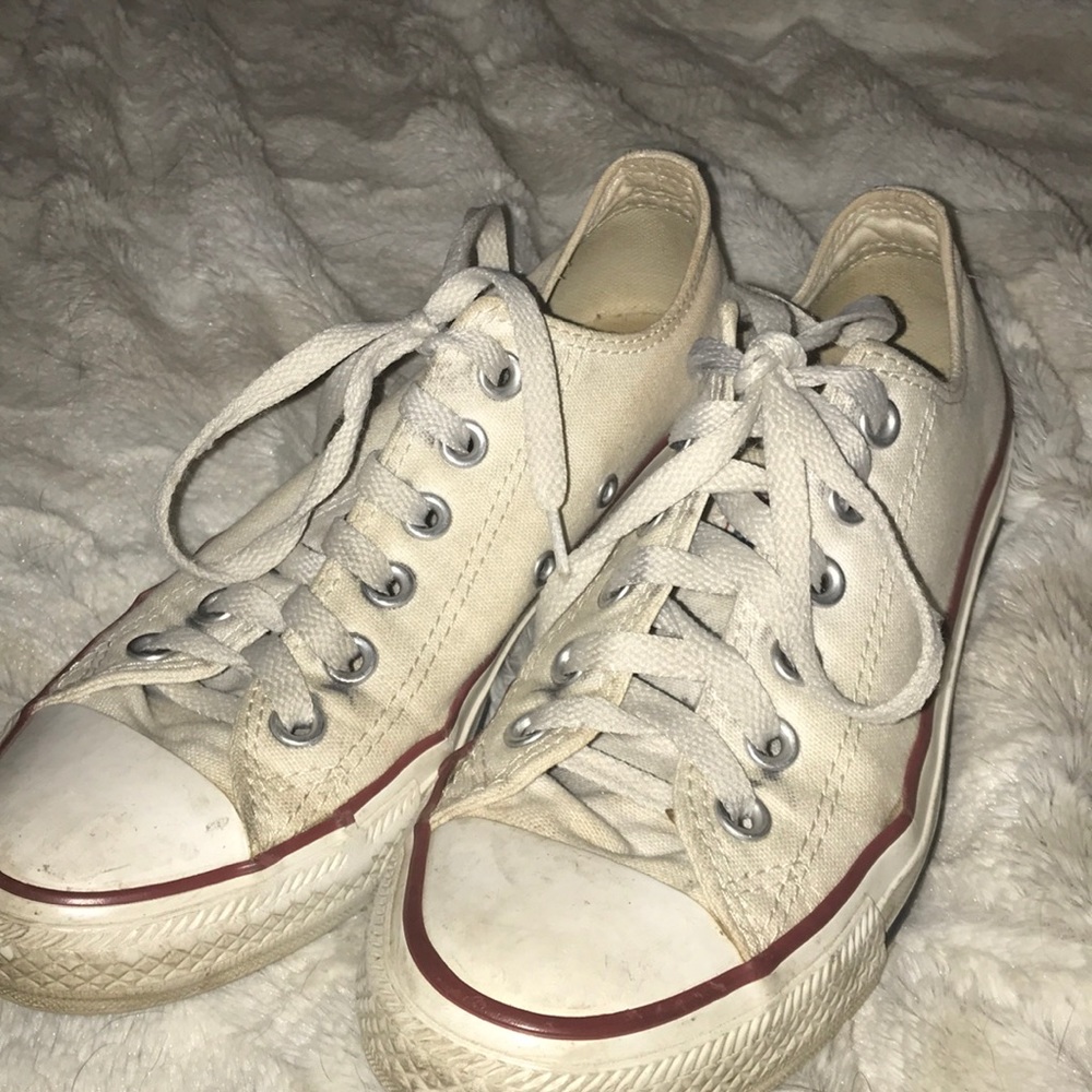 Distressed White Converse